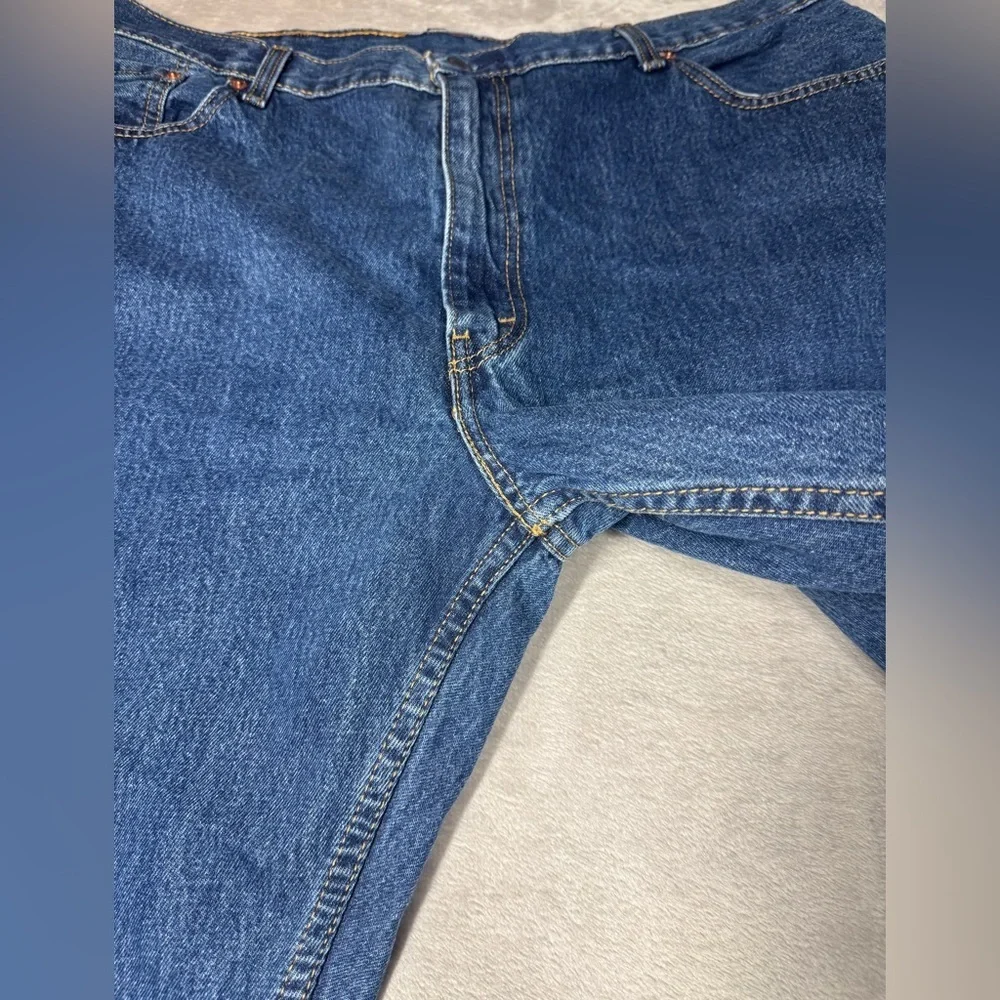 Levi’s Men’s 505 Regular Fit 100% Cotton Zip Fly Dark Stonewash Blue Jeans 44x34